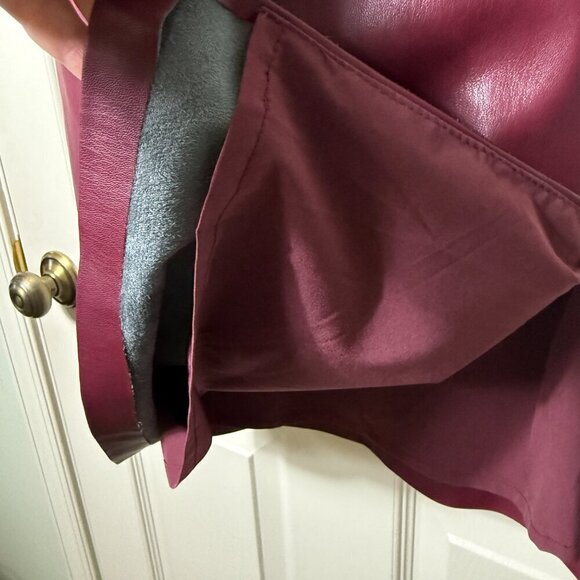 Guess Faux Leather Burgundy Midi Dress - NWT - Picture 7 of 12